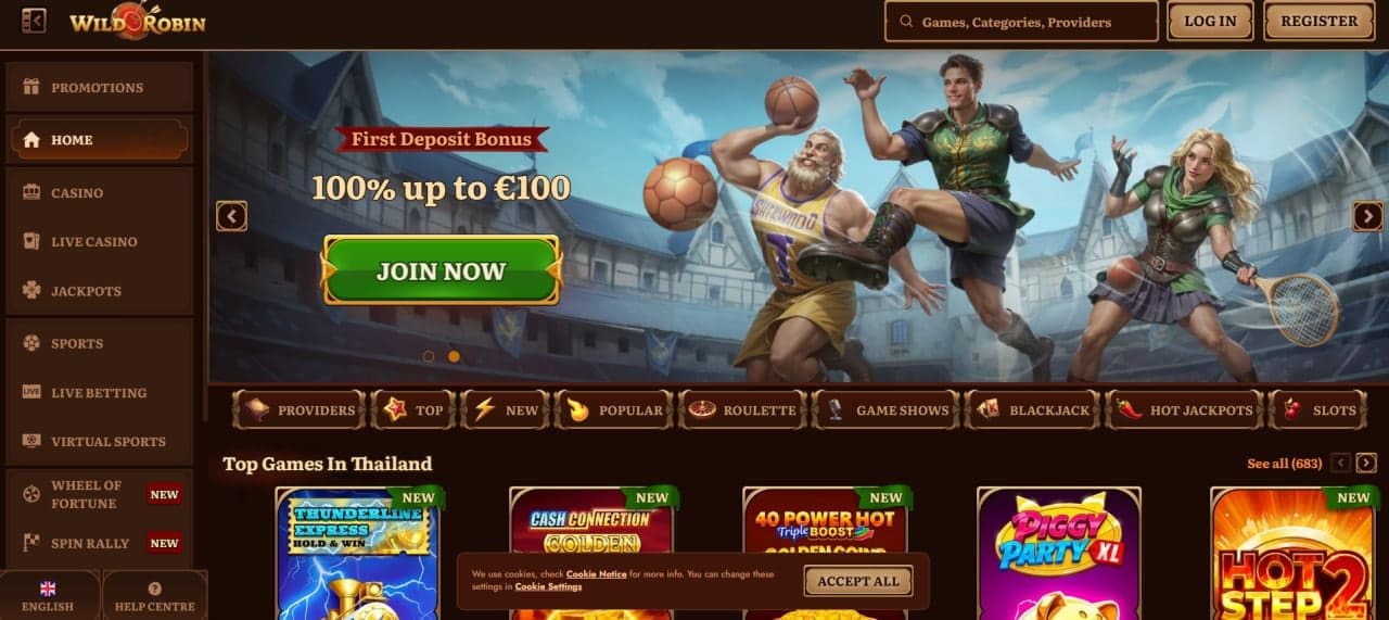 Wild Robin Casino — Slots & Live Dealer