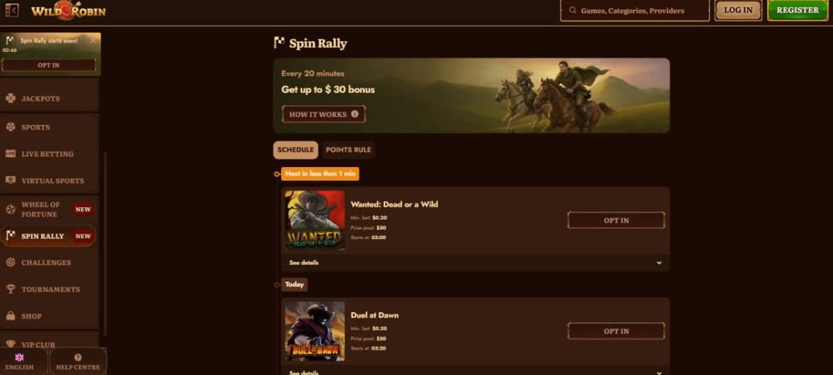 Wild Robin Casino Bonus 2026 — Welcome, Cashback, Crab UK image 3